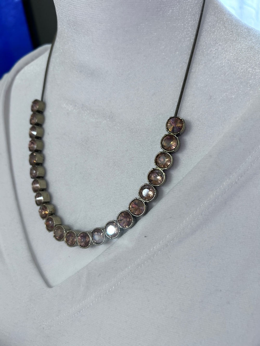 Stella and Dot Women's Pink Crystal Station Necklace